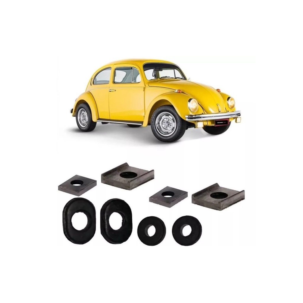 Kit Borracha-calço-batente Da Carroceria Do Fusca 8 Peças