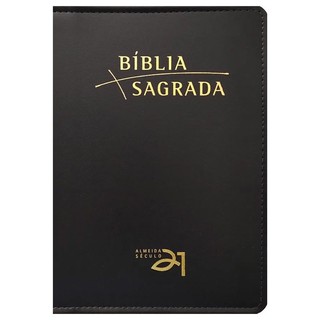Bíblia Almeida Século 21 | A21 | Letra Normal | Capa Luxo Preta C/ Referências Cruzadas em Oferta na Shopee