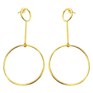 Brinco Feminino C/ 2 Aros Longo Banhado A Ouro 18k em Oferta na Shopee