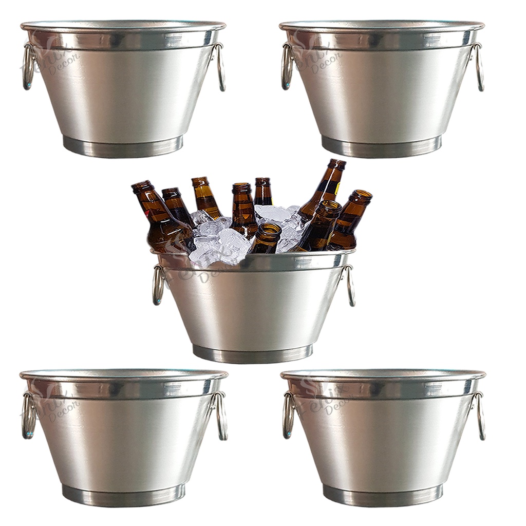 kit com 5 unidades do  balde de gelo e cerveja 9 litros