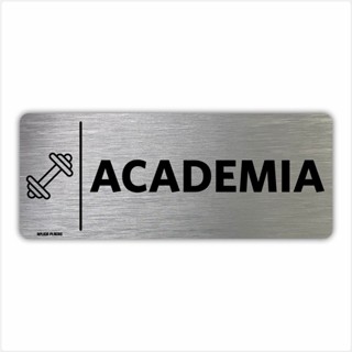 Placa Academia - 8x20cm - Sinalização Indicação Setor Portas Empresa Escritório Condominio Prédio