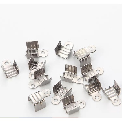 100 unidades Terminal Quadrado frisado/ terminal tips 4mm / Bijuterias/ pulseira/ colar - Dourado ou Prata