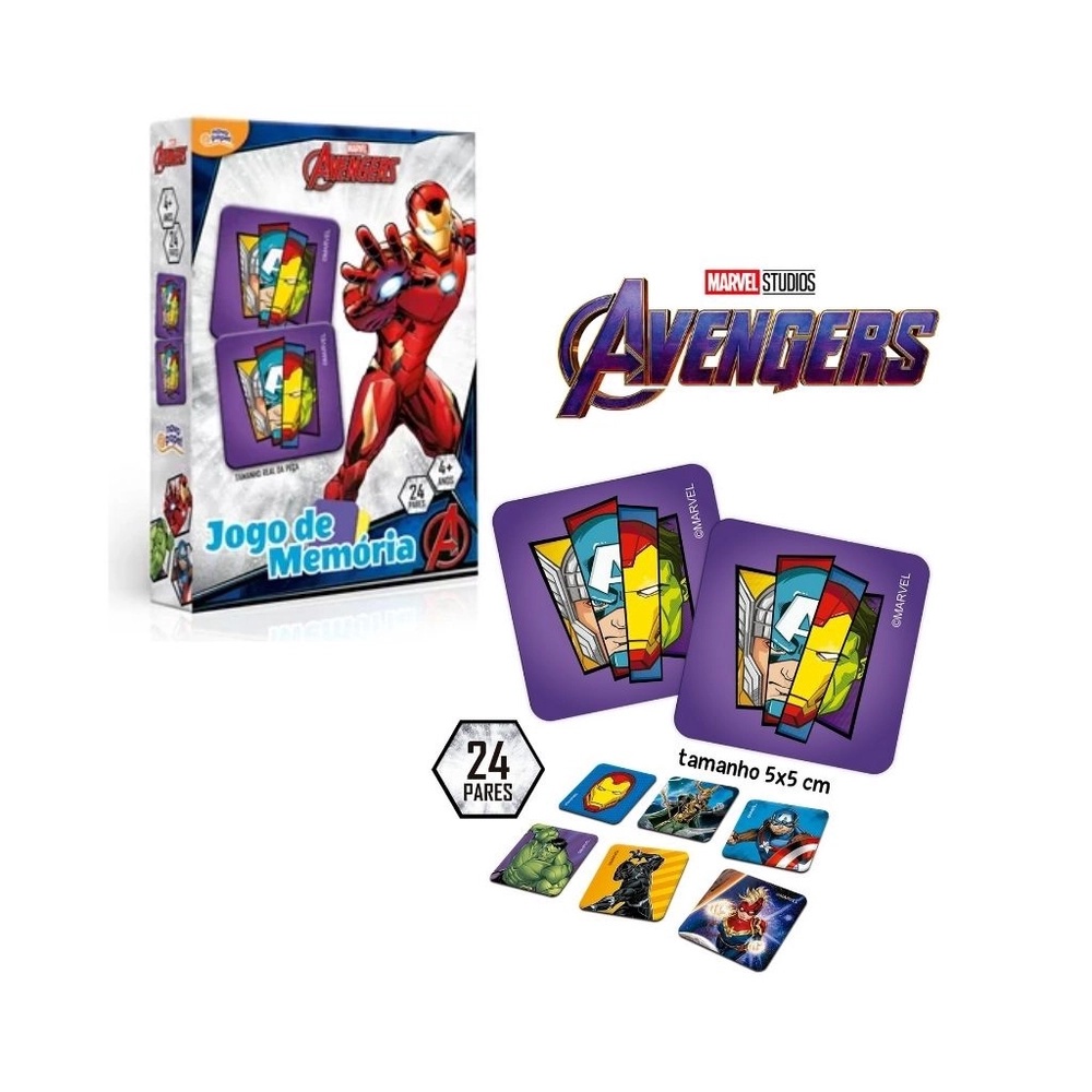 Jogo da Memória Marvel Vingadores - Toyster 8038 em Oferta na Shopee