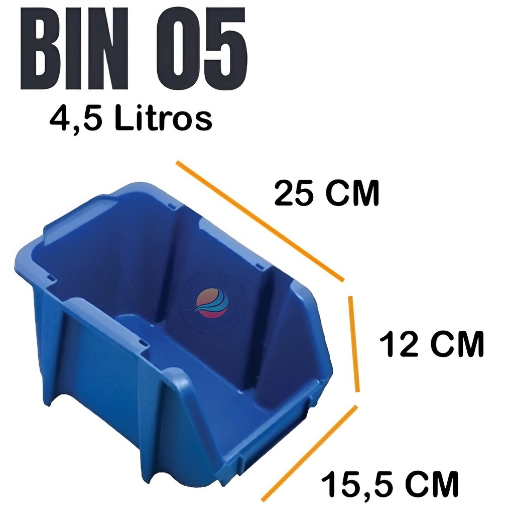 Kit Gaveteiro Caixa Bin Nº 5 Plástico Azul Organizador  Multiuso Ferramentas em Oferta na Shopee