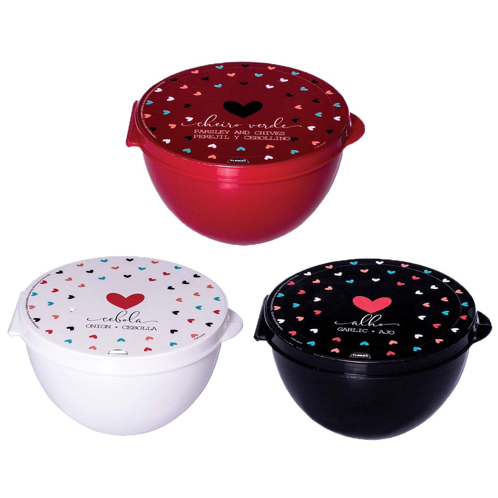 Pote guarda metade de temperos - alho cebola cheiro verde Plasútil em Oferta na Shopee