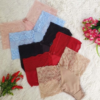 Kit Com 5 Calcinhas Plus Size Cintura Alta Com Renda Conforto em Oferta na Shopee