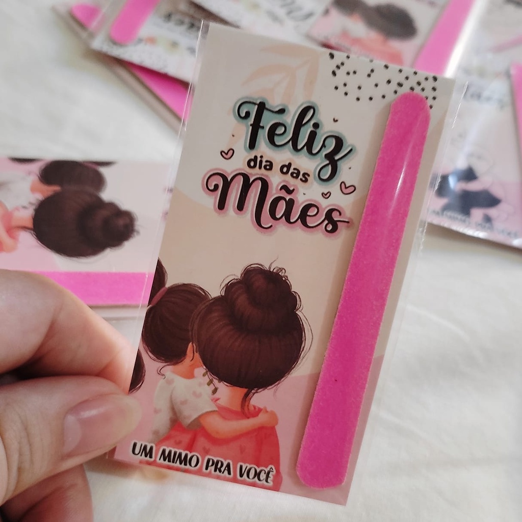 50 Mini card com lixa para lembrança ou mimo de clientes dia das mães