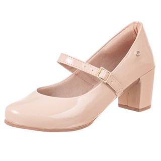 Sapato Scarpin Boneca Bico Redondo Amendoa Confort Salto Baixo Promoção Leve