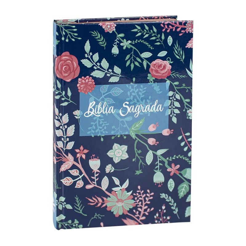 Bíblia Sagrada para Evangelismo Flores | ARC | Letra Normal | Capa Dura