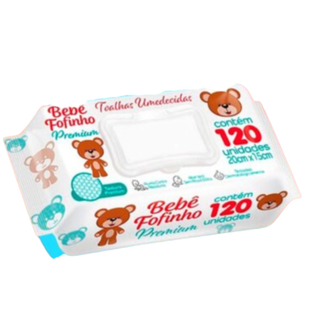 Lenços Umedecidos Bebe Fofinho Premium - 120 Unidades