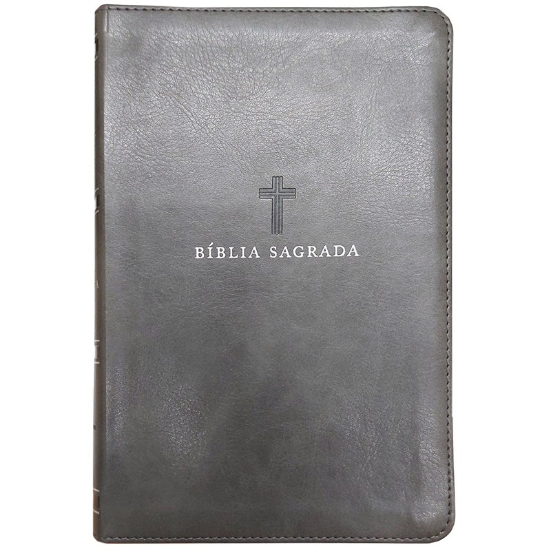 Bíblia Sagrada | ACF | Leitura Perfeita | Letra Grande | Couro Soft Cinza em Oferta na Shopee