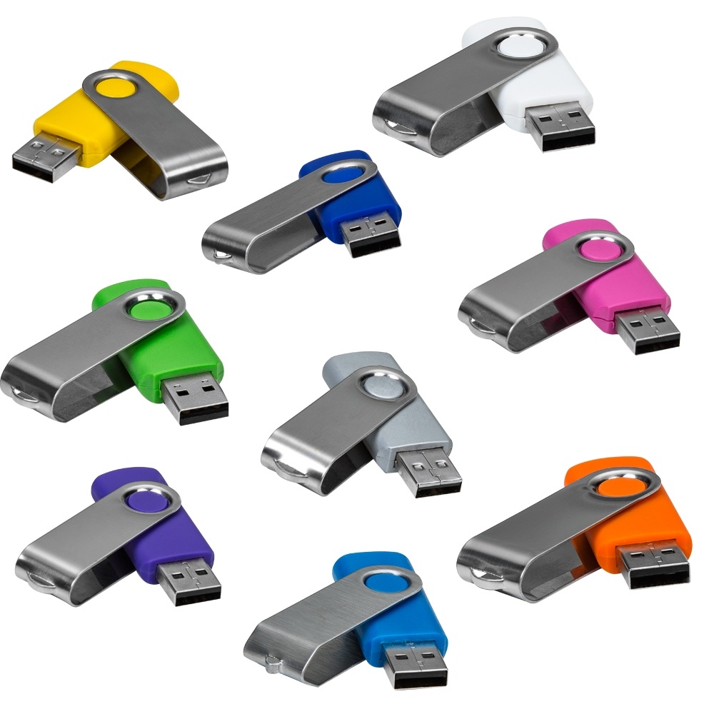 Pen Drive Giratório Metálico 4GB/8GB/16GB/32GB ( Minimo para personalizar 10/ peças ) em Oferta na Shopee