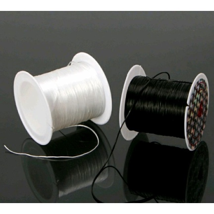 Carretel Fio Fibra De Elástico 50 Metros / Pulseira / Elástico / Nylon / Silicone/ Artesanato