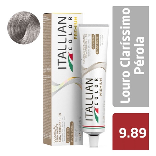 Coloração Itallian Color Professional 9.89 (989) Pérola 60g em Oferta na Shopee