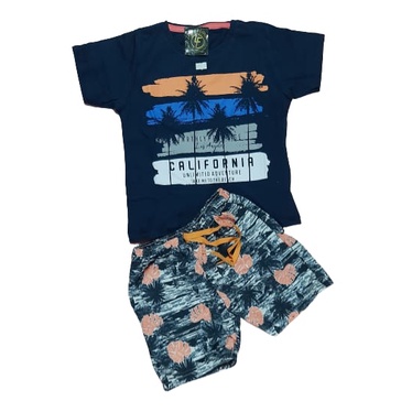 Conjunto Infantil e Juvenil Menino Tamanho 02 ao 14 Premium Masculino Verão
