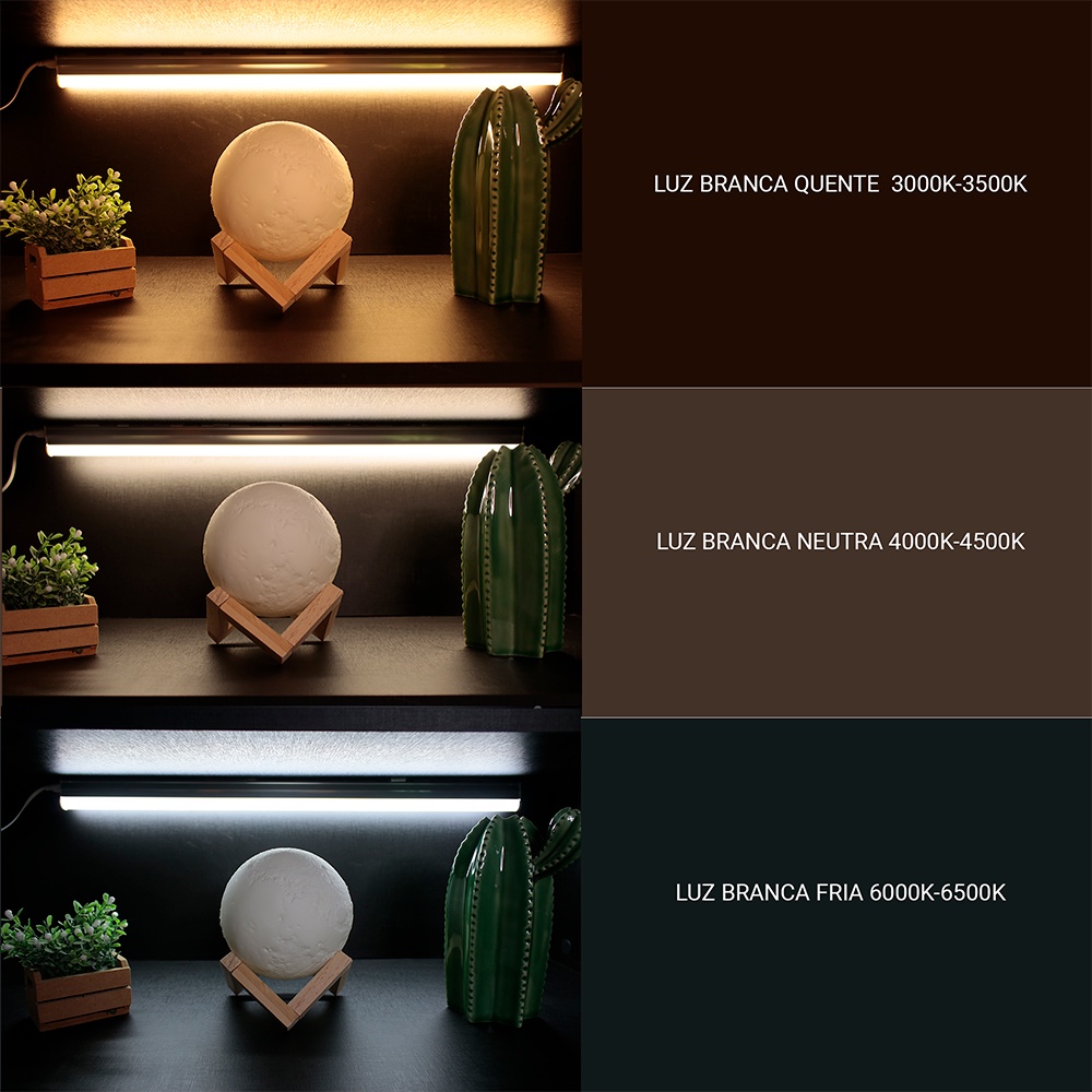 Kit 10 Led Tubular T5 Com Calha 90cm 14w Acoplada Completa