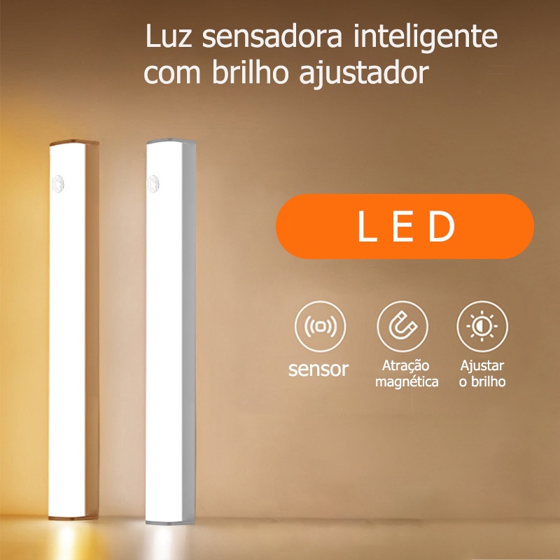 50CM Luz De Indução Sem Fio LED Inteligente Guarda-Roupa De Conveniência Do Quarto De Dormir USB De Fácil Instalação
