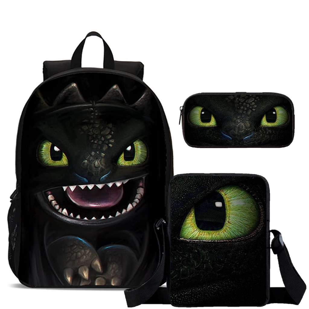 Mochila Lancheira e Estojo Banguela Como Treinar o Seu Dragão