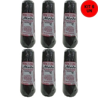 Kit 6 Princesinha Moda Fino Preta 500m Incomfio Tranças Cabelo Crochê Box Braids Nagô Artesanato DIY em Oferta na Shopee