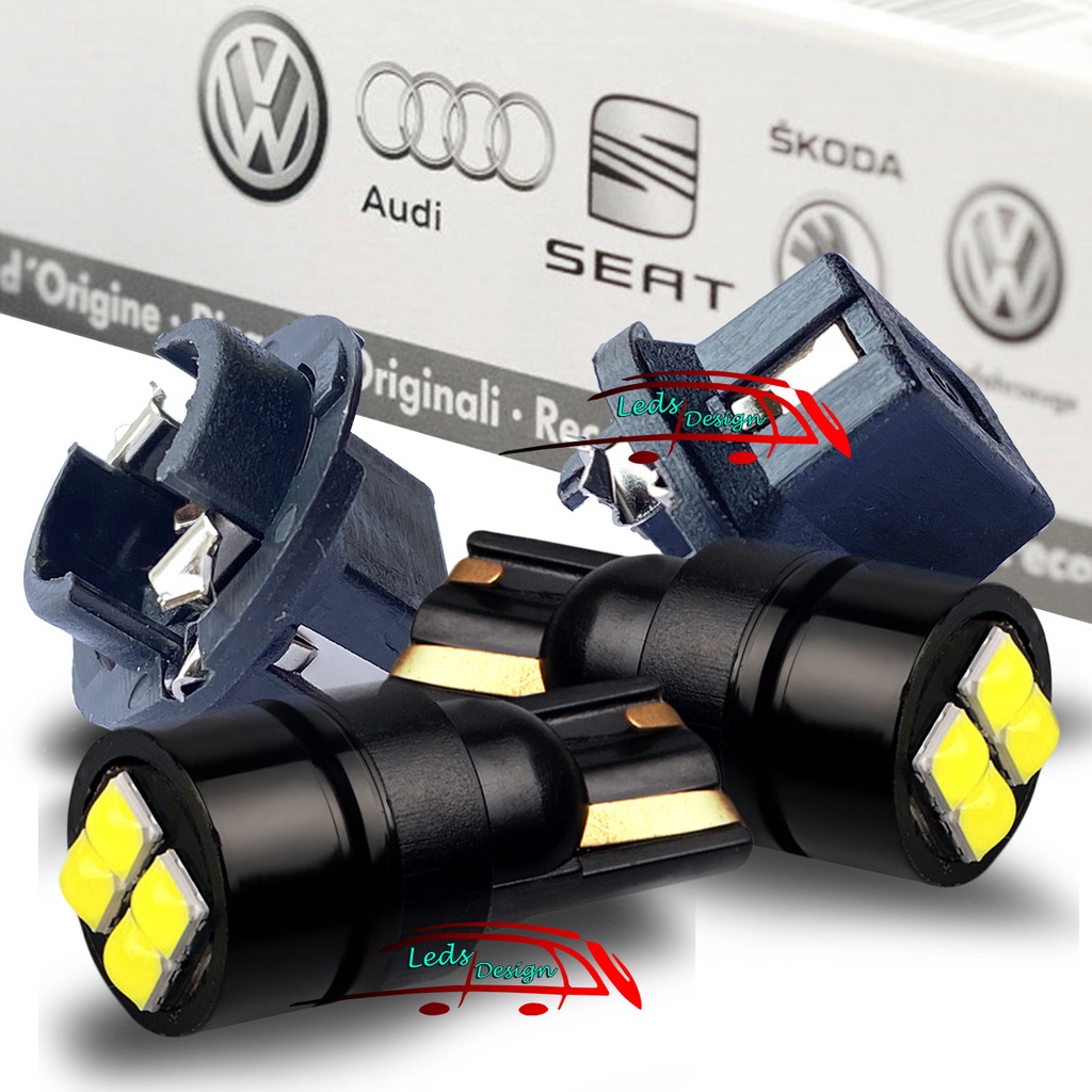 Kit Soquete Lanterna Teto Luz Leitura Fox Jetta Polo Golf Bora LED BRANCO XENON