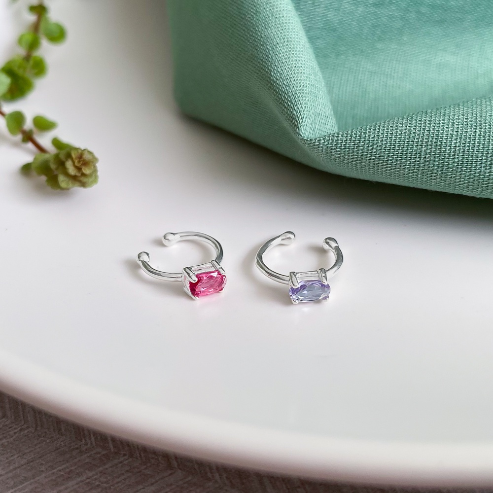 Piercing Pressão Argola Lisa Zircônia Cravejada Prata 925 - Septo Fake Orelha Nariz Ear Cuff Unissex Masculino Feminino Prata de Lei Prata Maciça Prata de Bali