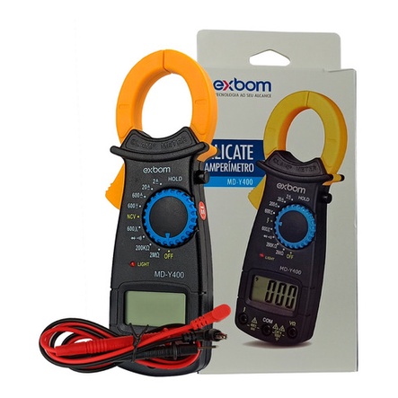 Alicate amperímetro LCD 3 1/2 dígitos MD-Y400/MT87 Tensão - Corrente - Resistência Alicate Amperímetro Voltímetro Digital Com Bateria Inclusa