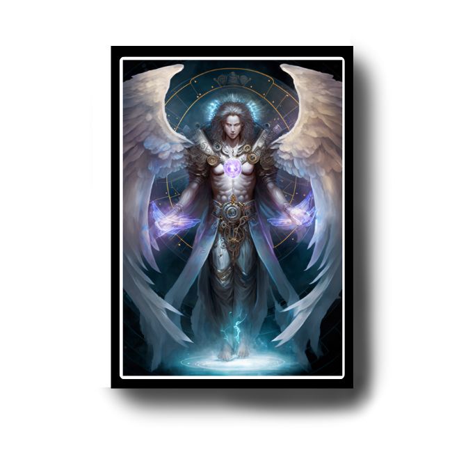 Quadro Decorativo Arcanjo Metatron com Moldura E Acetato Tamanho A3
