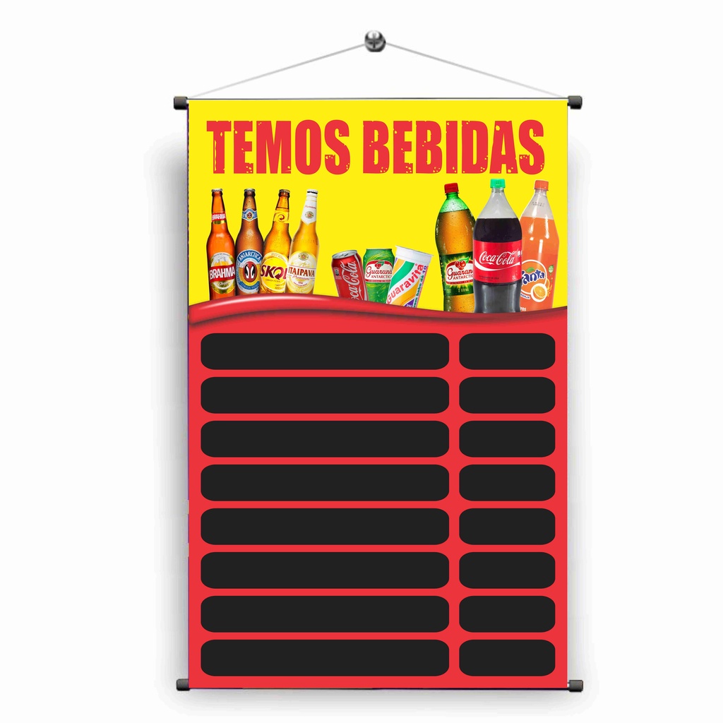 BANNER ARTE PRONTA - BEBIDAS COM ESPAÇO PARA PREÇOS