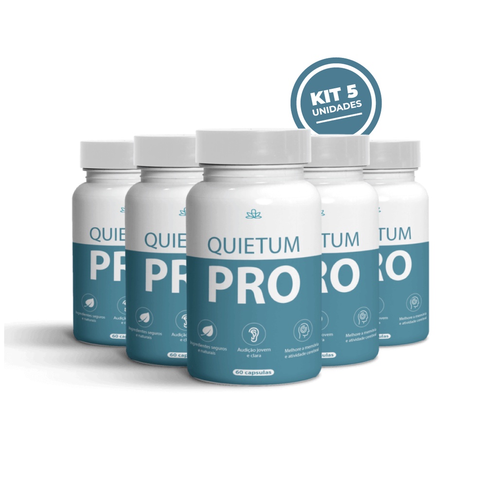 Quietum Pro Kit 5 Unidades Para Alívio Do Zumbido 100% Formula Natural a Base de Ervas Aliviun Original - Pronta entrega