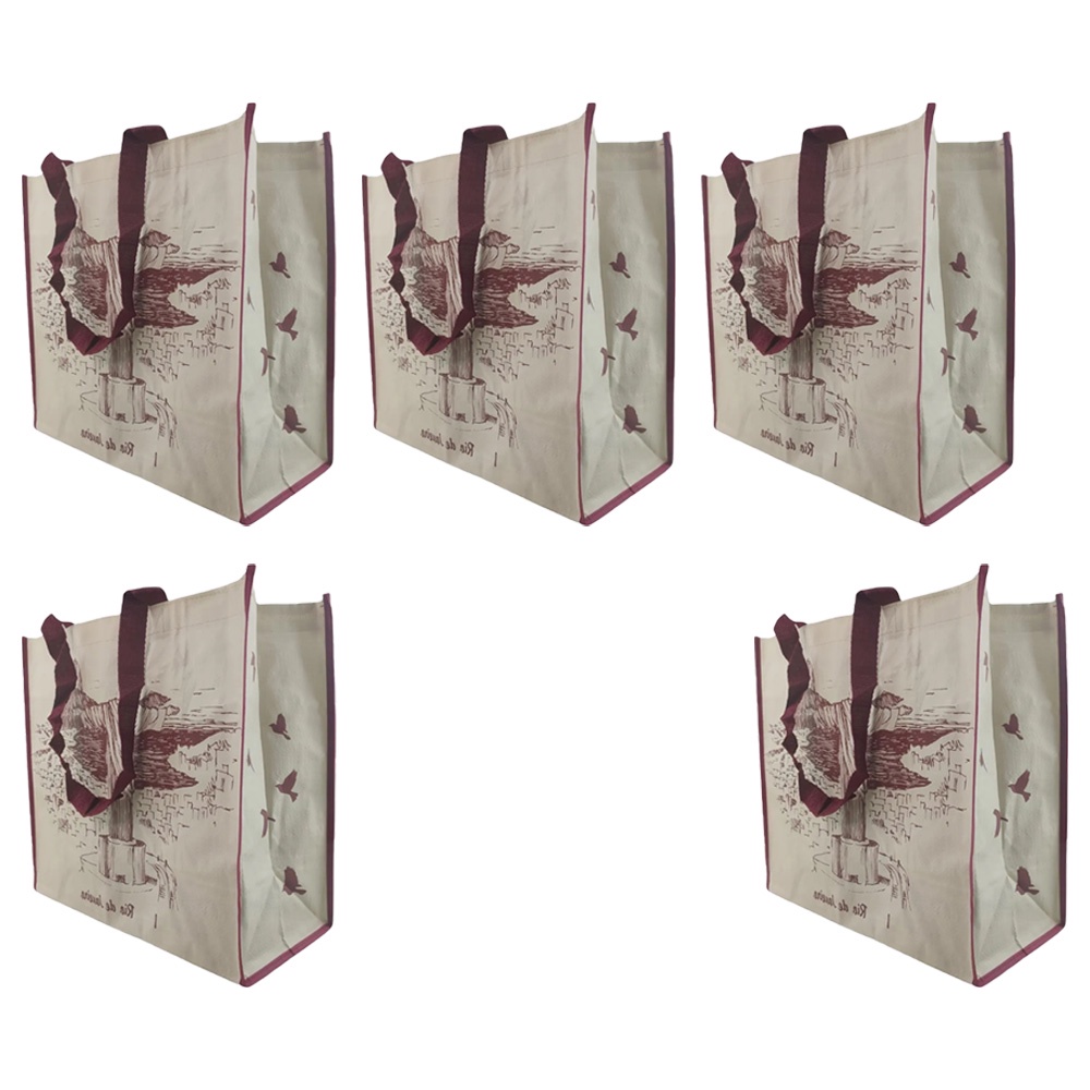 Bolsa Ecobag Ecologica Reutilizavel Sacola de Ombro Kit 5 Unidades Mercado Compras Dobravel Alça Resistente