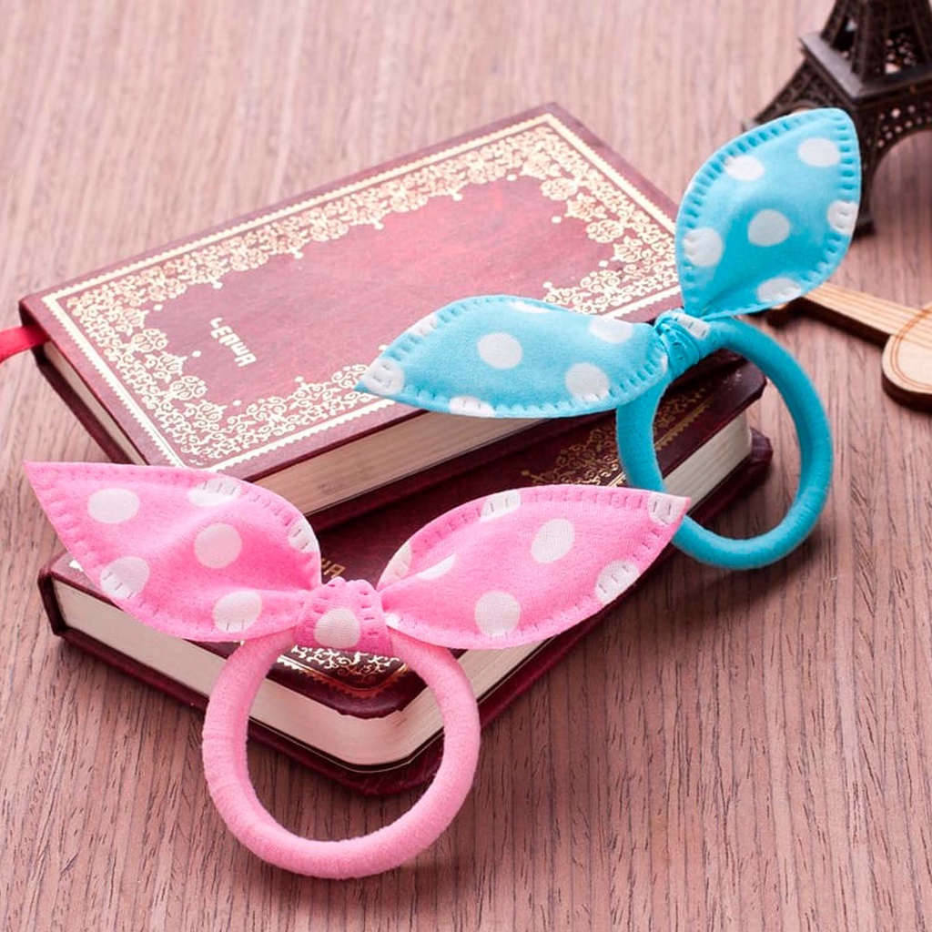 Kit 6 Xuxinhas Rabicó de Cabelo infantil e Adulto Com Lacinho/ Elástico Scrunchies