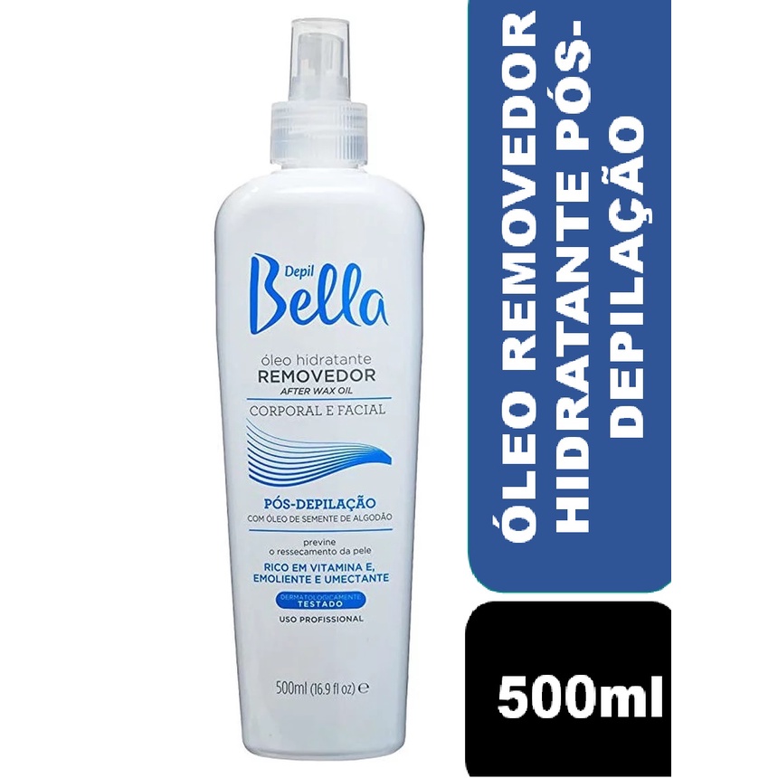 Óleo Hidratante Removedor com Óleo de Algodão Pós-Depilação Depil Bella 500ml