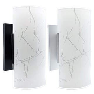 Luminária de Parede Decorativa Arandela Calha Vidro Mármore Ônix Cinza Banheiro Quarto Sala