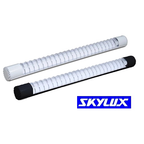 Luminária Circular Aletada Led P/ 1 Lâmpada  Tubular Led 9W Preta/Branca -  Skylux Iluminação Luminária Decoração