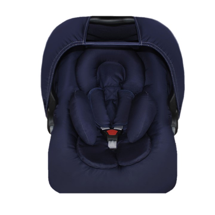 Kit para Bebê Conforto completo, 5 Peças, Marinho, Liso, Capa + Protetor de Cinto + Apoio + Capota