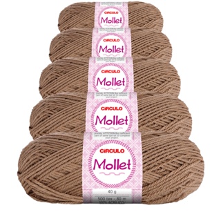 Kit 5 Novelos Fio Lã Mollet 40g Círculo - Cor 794 Caravela - Tricô / Crochê em Oferta na Shopee