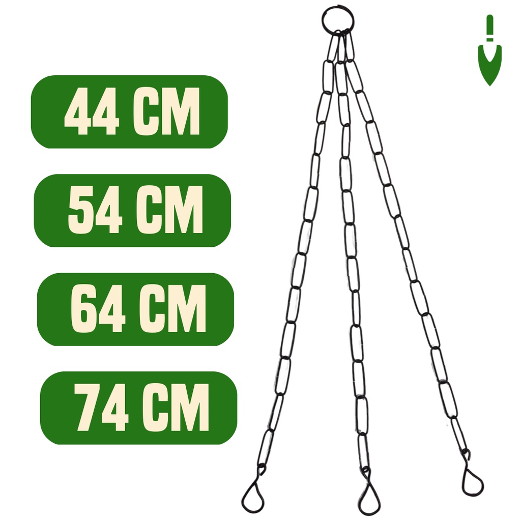 Corrente Tripla 44 54 64 74cm pendurar Vasos Plantas Aço