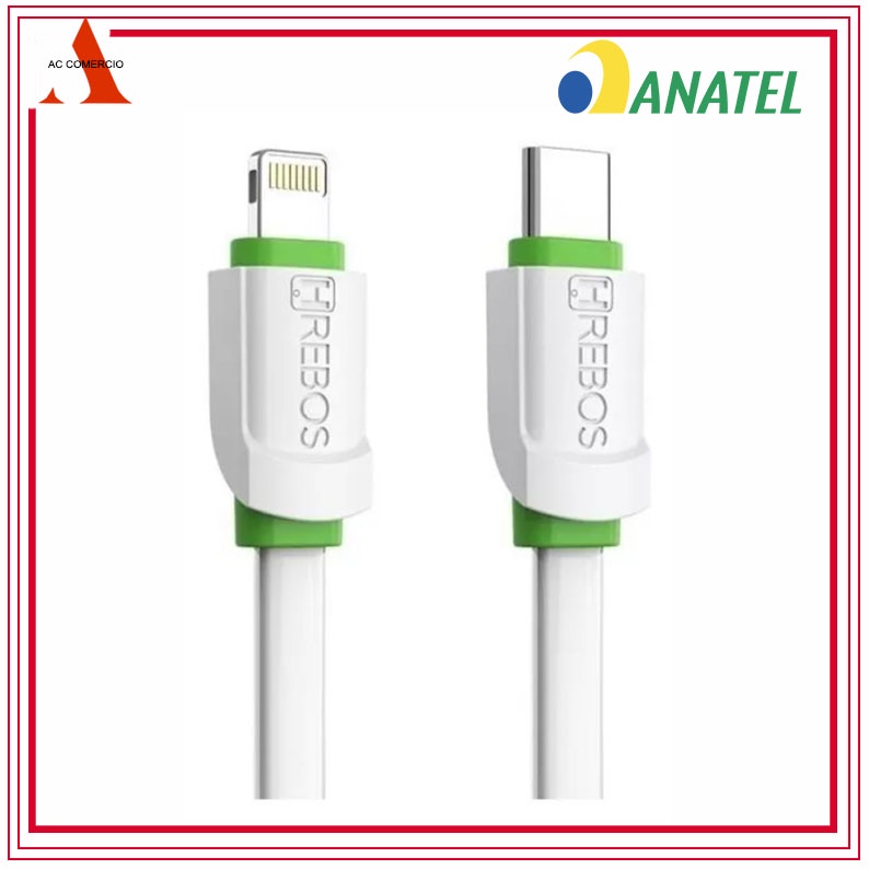 Cabo Carregador (dados) 100cm-200cm Turbo 3.0 Tipo-c/Iphone Hrebos original em Oferta na Shopee