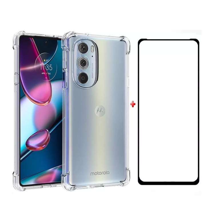 Kit Capa Capinha Moto EDGE 30 XT2203 6.5 + Película de Vidro 3D