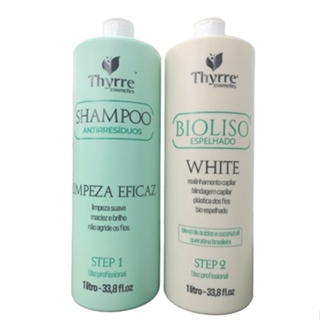 Progressiva Kit Bioliso Espelhado White Thyrre Cosméticos 1LT Shampoo Anti Resido + Ativo Original