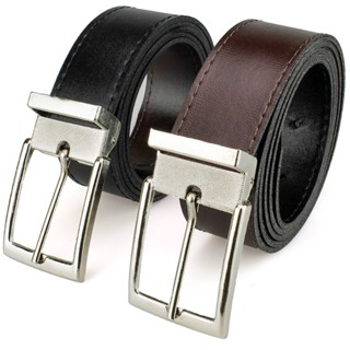 Kit 2 Cintos Masculino Social Dupla Face Couro Sintético
