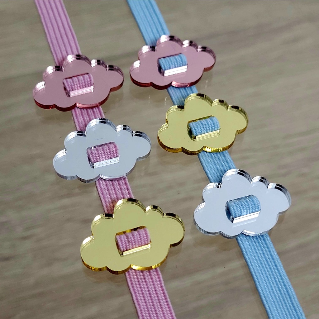 Finalizadores de laços - NUVEM - Passadores para encadernação - Apliques Passantes de Fitas e elásticos 7mm em Oferta na Shopee