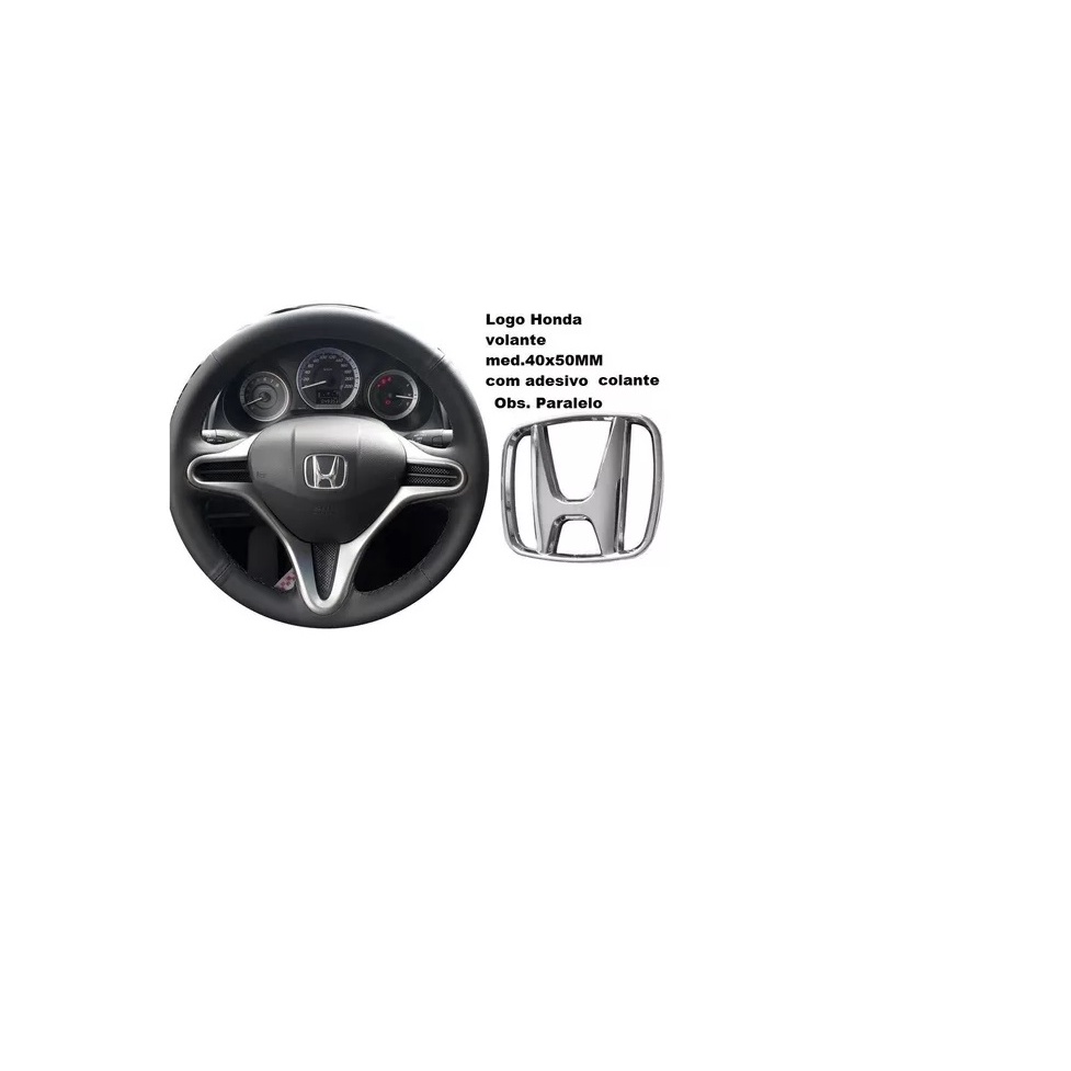 Emblema Volante Honda Civic/Fit/City 40x50mm — imagem 2 de 2