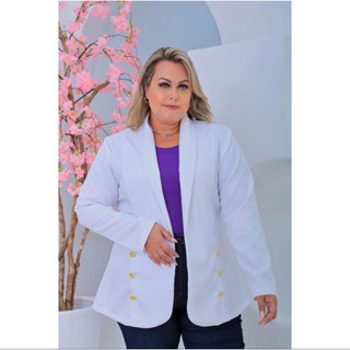 Blazer Casaso Plus Size alfaiataria Com Botões Na frente G1 G2 G3