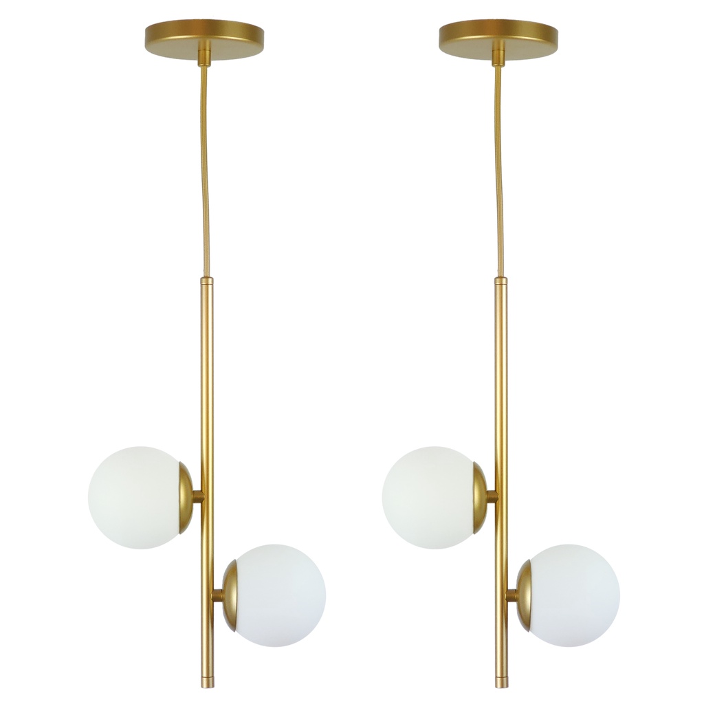 Kit 2 Pendentes Lustres Jabuticaba Globo de Vidro Dourado em Oferta na Shopee