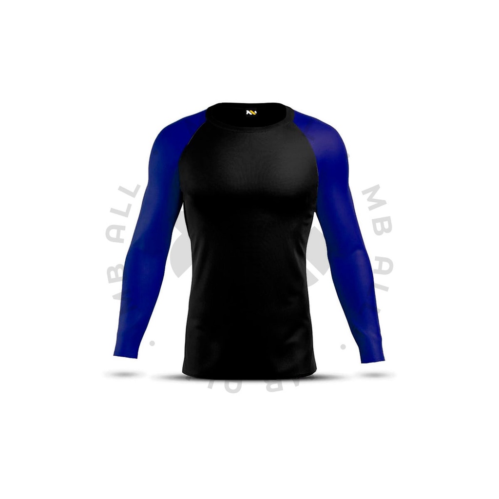 Camisa Blusa Termica Masculina Camisa Termica Feminina Proteção UV Fator 50+ Unissex Preta Com Azul