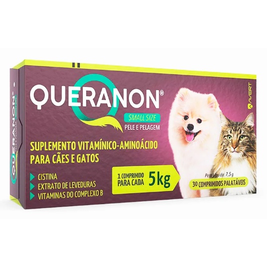 Queranon Small Size 30 Comprimidos Suplemento para Cães e Gatos até 5kg Avert