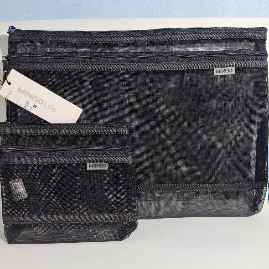 MINISO Kit Pasta Porta Documentos A4 2 Unidades Preta NOVA COM ETIQUETA