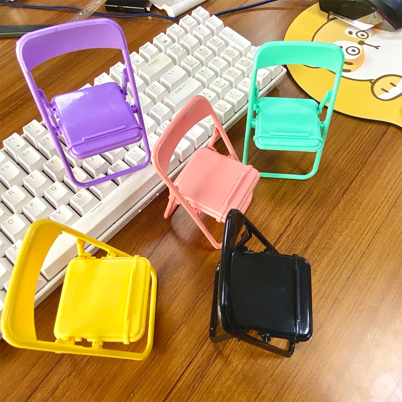 Suporte De Celular Dobrável Em Formato De Cadeira Multifuncional Decoração De Mesa - PROMOCAO