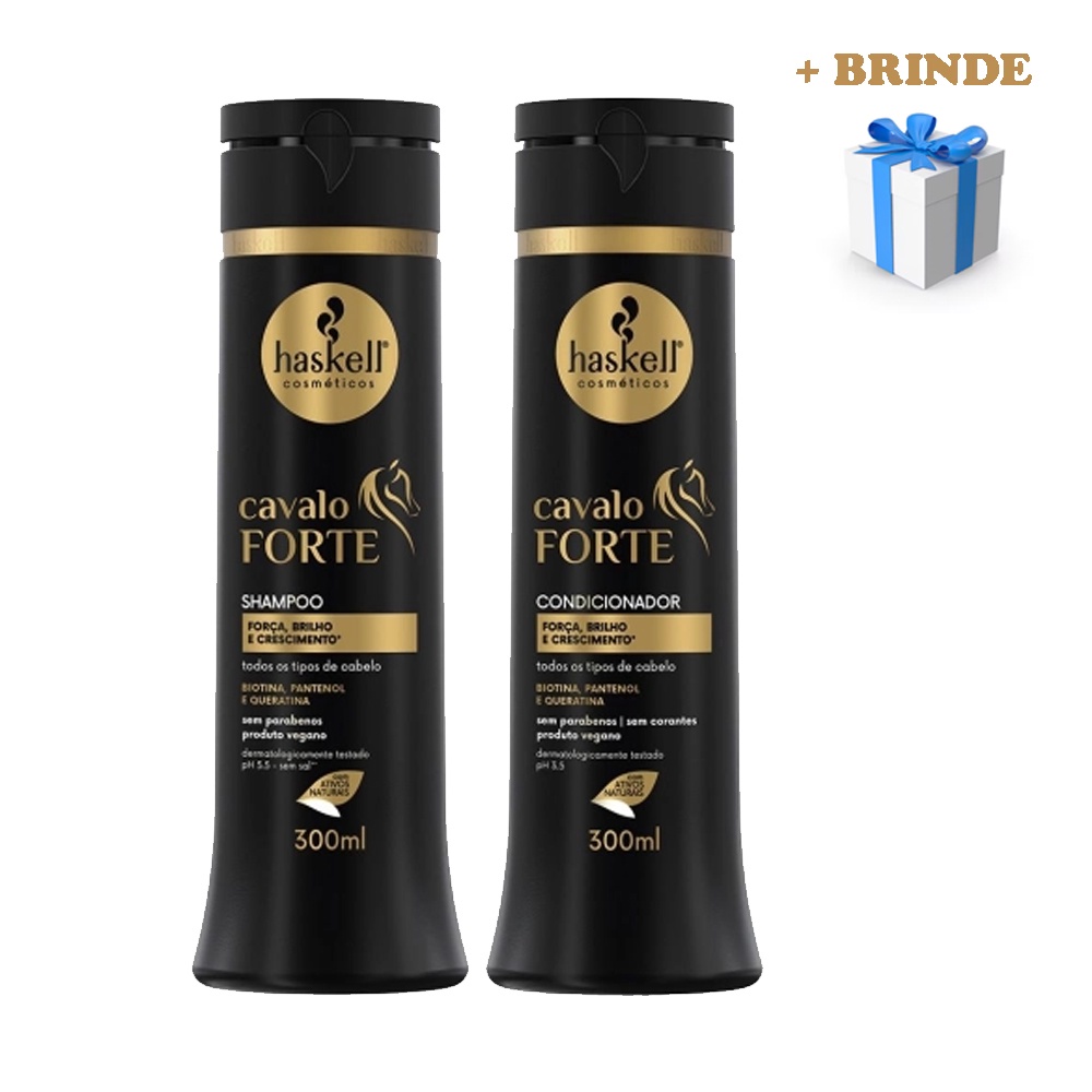 Haskell- Cavalo Forte Kit Shampoo E Condicionador Cresce Cabelo 300ml
